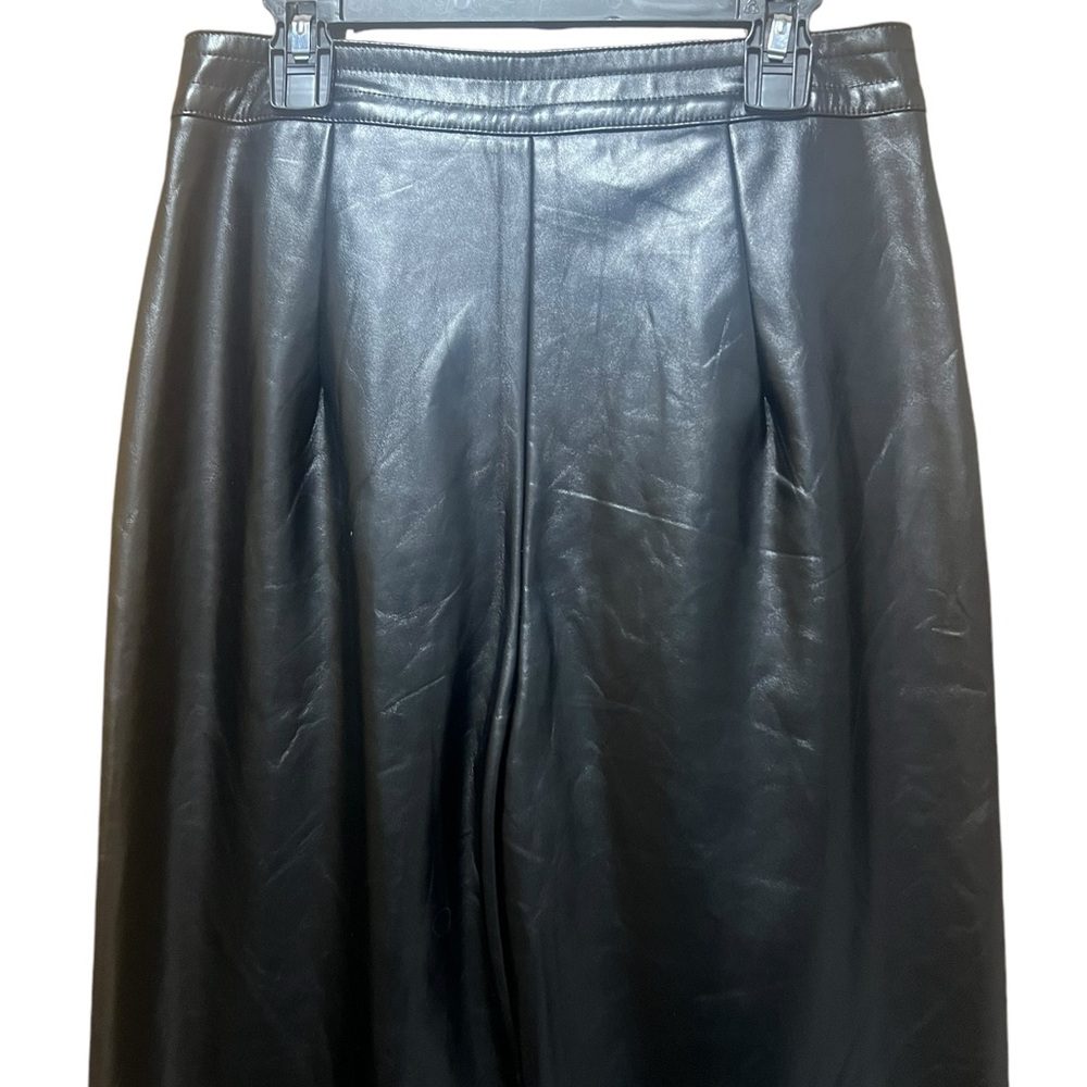 Princess Polly Love Club Black Faux Vegan Leather Straight Pants Size 4 - Picture 9 of 12